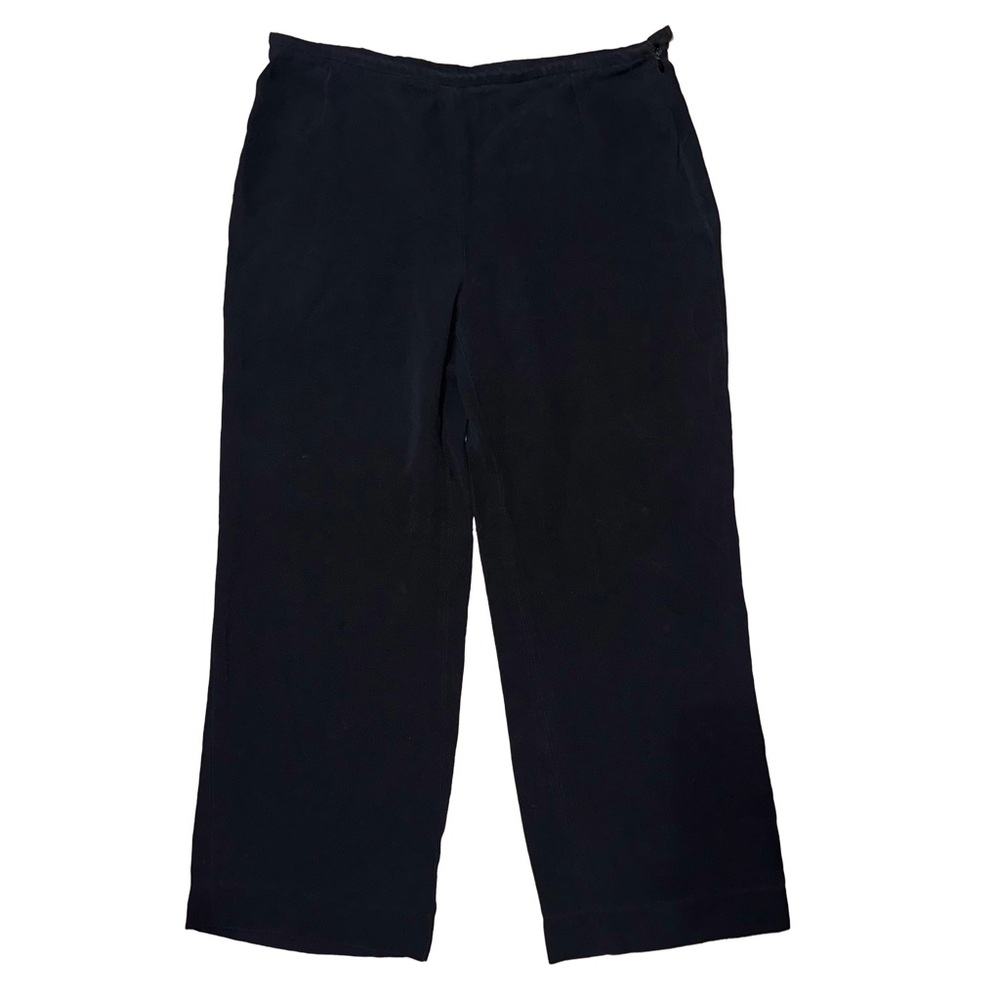 Armani Collezioni Black Wide Leg Cropped Pants Minimalist‎ Quiet Luxury